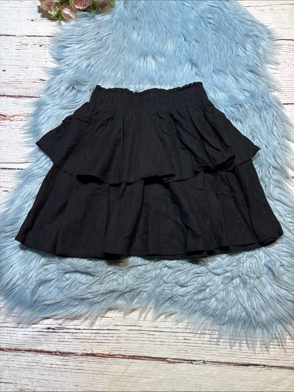 Princess Polly Black Tiered Mini Skirt sz 4